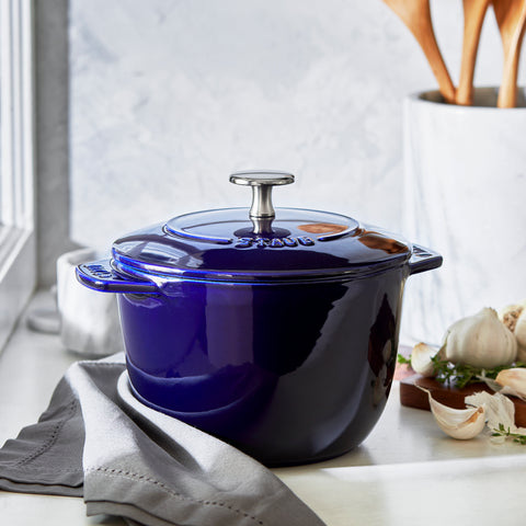 Cast Iron - 1.5-qt Petite French Oven - Dark Blue