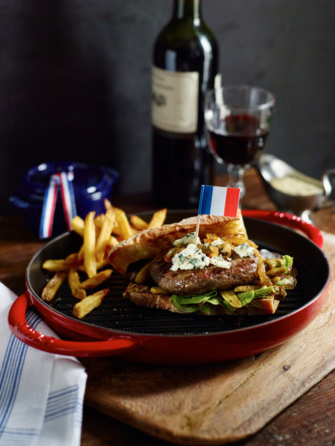 Cast Iron - Grill Pans - 10" Round Double Handle Pure Grill - Cherry