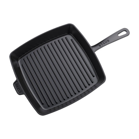 Cast Iron - 12" Square Grill Pan - Black
