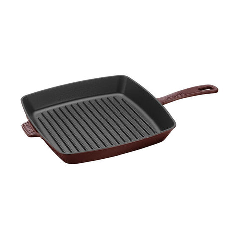Cast Iron - 12" Square Grill Pan & Press Set - Grenadine
