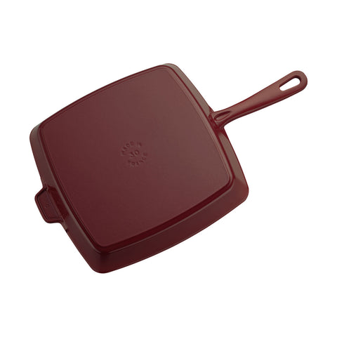 Cast Iron - 12" Square Grill Pan & Press Set - Grenadine