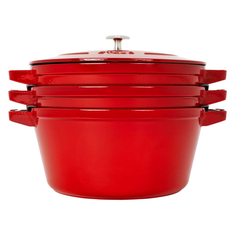 Cast Iron - 3 Pc Stackable Set - Cherry