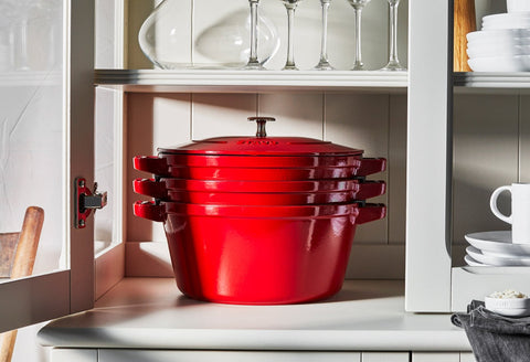 Cast Iron - 3 Pc Stackable Set - Cherry