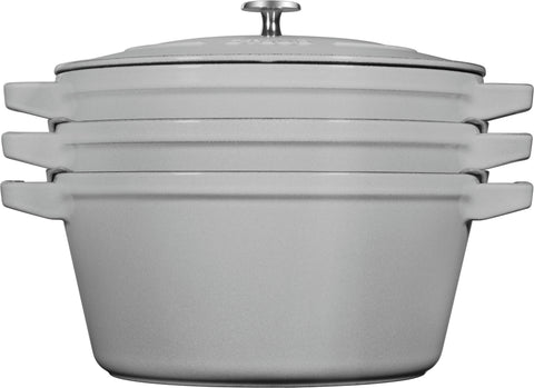 Cast Iron - 4 Pc Stackable Set - Graphite Grey
