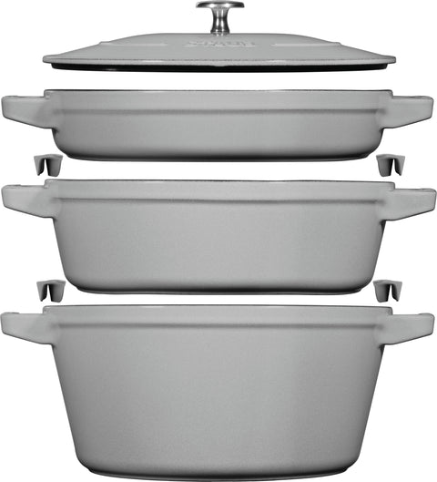 Cast Iron - 4 Pc Stackable Set - Graphite Grey
