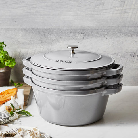 Cast Iron - 4 Pc Stackable Set - Graphite Grey