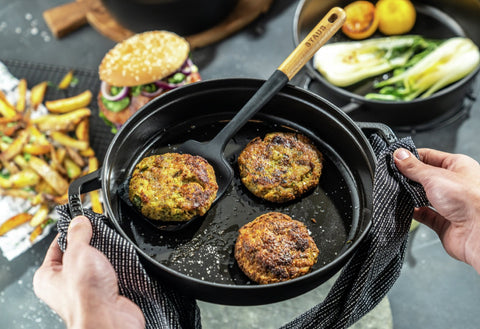 Cast Iron - 4 Pc Stackable Set - Black Matte