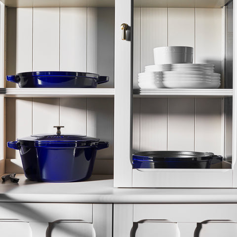 Cast Iron - 4 Pc Stackable Set - Dark Blue
