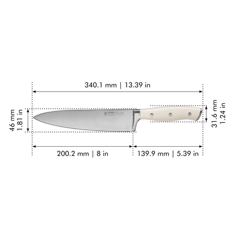 Forged Accent - 8" Chef's Knife- White Handle