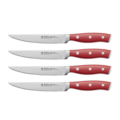 Forged Accent - 4pc Steak Set- Red