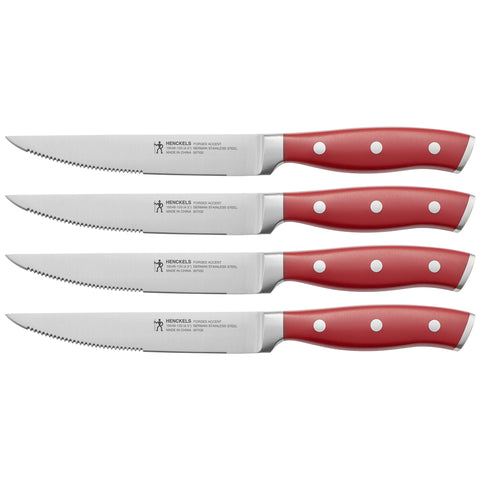 Forged Accent - 4pc Steak Set- Red