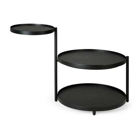 Swivel Tray Side Table -Round -XS - Black