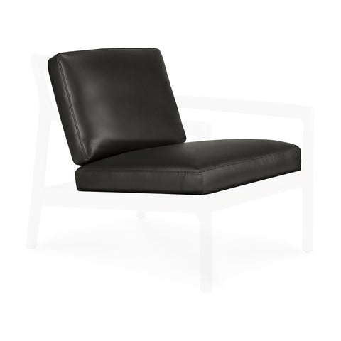 Jack Lounge Chair Cushion Set - Black Leather