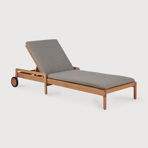 Jack outdoor adjustable lounger - Teak - Mocha Thin Cushion