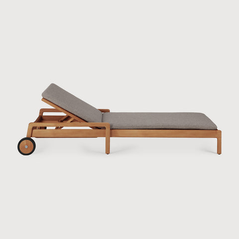 Jack outdoor adjustable lounger - Teak - Mocha Thin Cushion