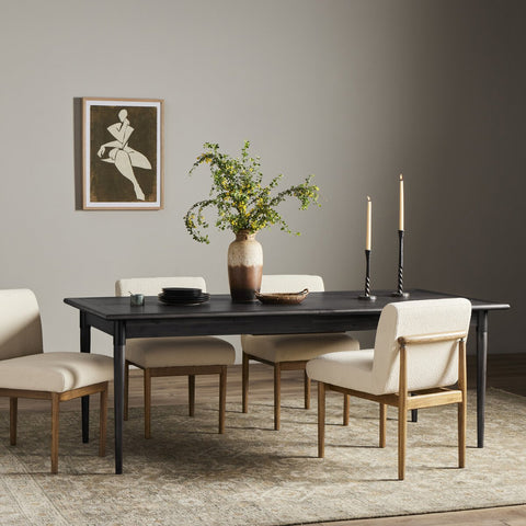 Harper Extension Dining Table 84/104" - Black Mango