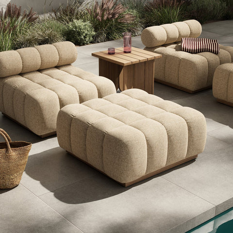 Roma Outdoor Ottoman - Hayes Cream