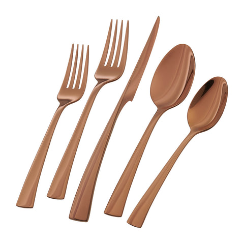 Flatware Sets - Bellasera Rose Gold 20pc 18/10 Stainless Steel Flatware Set