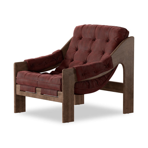 Halston Chair - Nubuck Burgundy