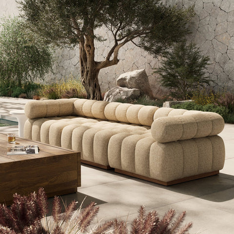 Roma Outdoor 3pc Sectional Sofa - Hayes Cream