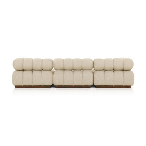 Roma Outdoor 3Pc Sectional w/ Ottoman - Hayes Cream