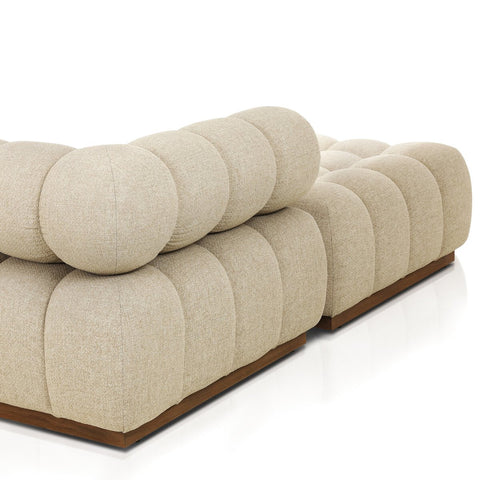 Roma Outdoor 3Pc Sectional w/ Ottoman - Hayes Cream