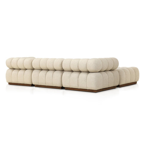 Roma Outdoor 3Pc Sectional w/ Ottoman - Hayes Cream