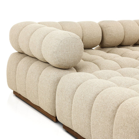 Roma Outdoor 3Pc Sectional w/ Ottoman - Hayes Cream