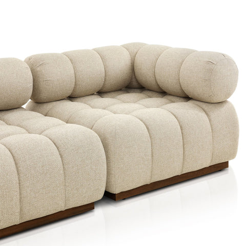 Roma Outdoor 3Pc Sectional w/ Ottoman - Hayes Cream