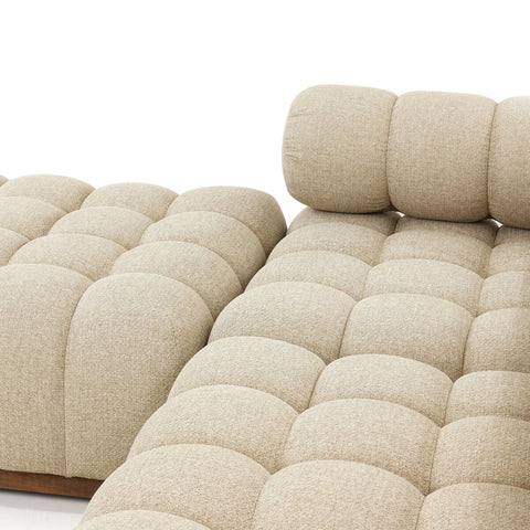 Roma Outdoor 3Pc Sectional w/ Ottoman - Hayes Cream