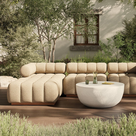 Roma Outdoor 3Pc Sectional w/ Ottoman - Hayes Cream
