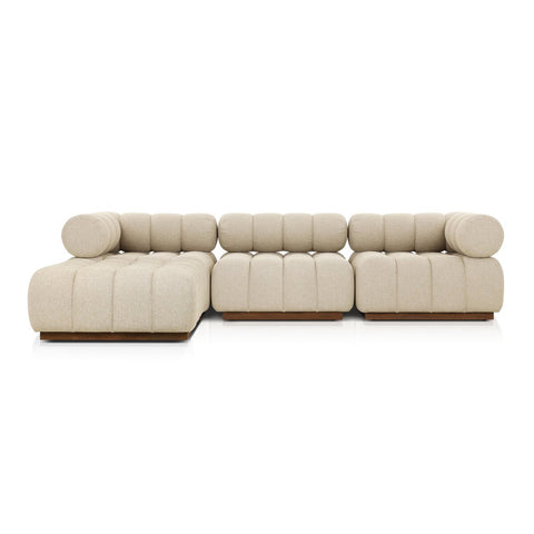 Roma Outdoor 3Pc Sectional w/ Ottoman - Hayes Cream