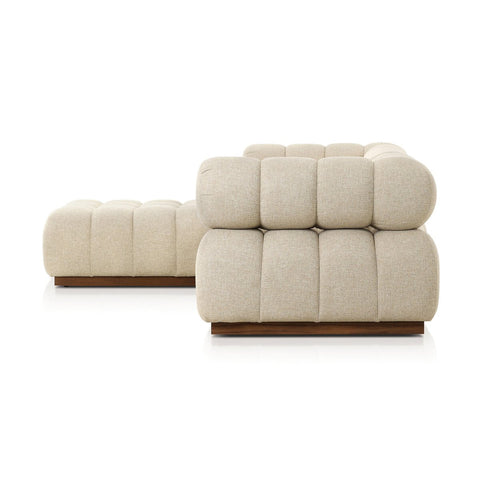 Roma Outdoor 3Pc Sectional w/ Ottoman - Hayes Cream