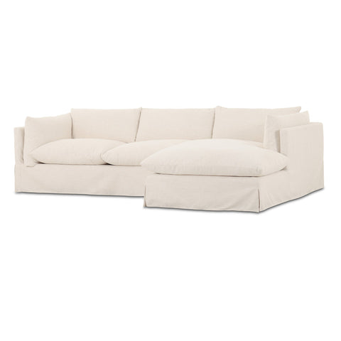 Habitat 2Pc RAF Slipcover Sectional-115''- Crypton Nomad Snow