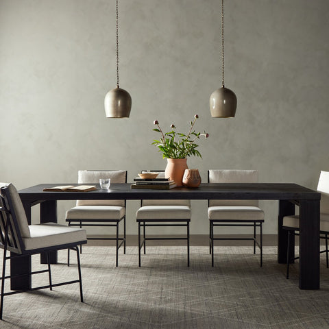 Millie Dining Table 96' - Drifted Matte Black Veneer