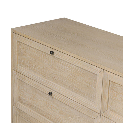 Millie 9 Drawer Dresser - Bleached Oak Veneer