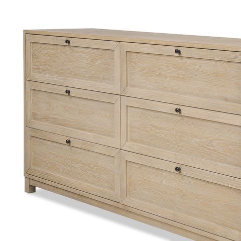 Millie 9 Drawer Dresser - Bleached Oak Veneer
