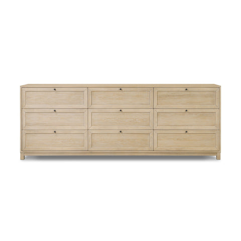 Millie 9 Drawer Dresser - Bleached Oak Veneer