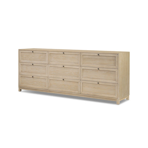 Millie 9 Drawer Dresser - Bleached Oak Veneer
