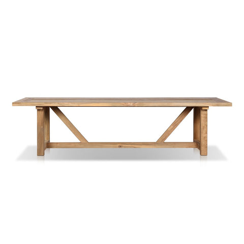 Stewart Outdoor Dining Table 118"- Reclaimed Natural FSC