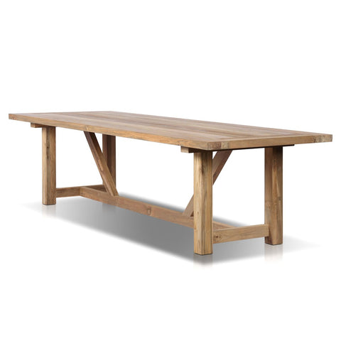 Stewart Outdoor Dining Table 118"- Reclaimed Natural FSC
