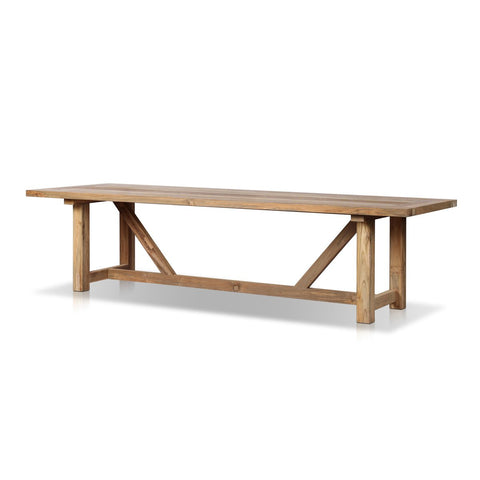 Stewart Outdoor Dining Table 118"- Reclaimed Natural FSC