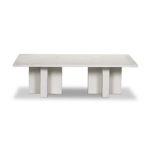 Terrell Outdoor Coffee Table - Matte White Cast Aluminum