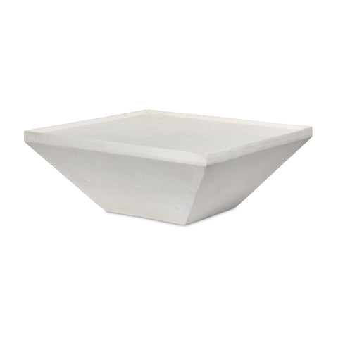 Drake Outdoor Coffee Table - Matte White Cast Aluminum