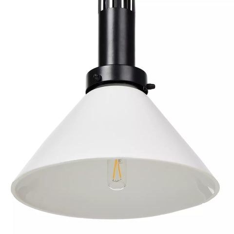 Aldis Pendant - Black Iron w/ Milk Glass