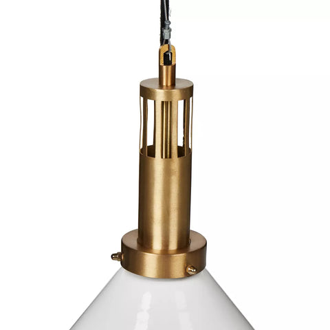 Aldis Pendant - Brushed Brass w/ Milk Glass