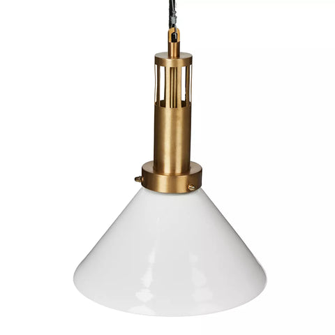 Aldis Pendant - Brushed Brass w/ Milk Glass