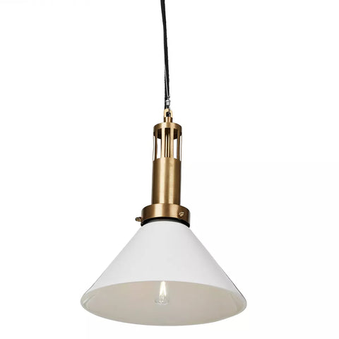 Aldis Pendant - Brushed Brass w/ Milk Glass