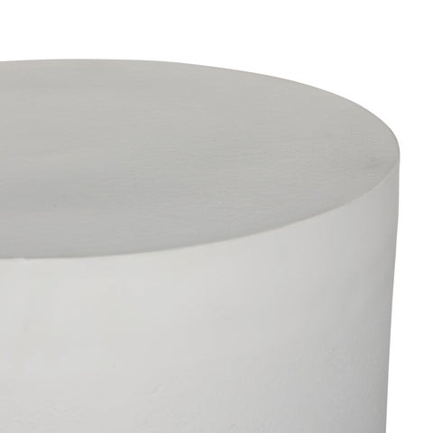 Javi Outdoor End Table - Matte White Cast Aluminum