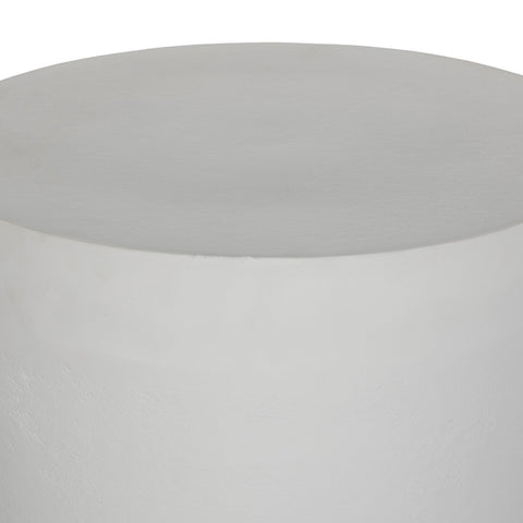 Javi Outdoor End Table - Matte White Cast Aluminum